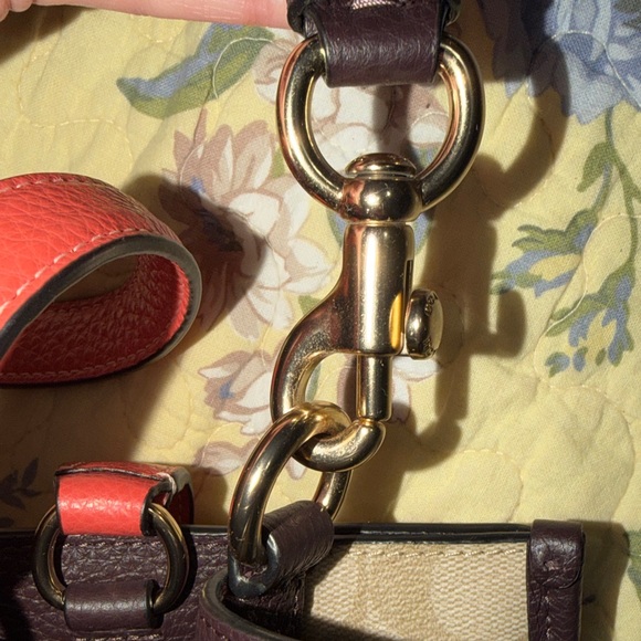 Coach Signature Canvas Satchel - Cream and Red Stars and Heart - Picture 11 of 14